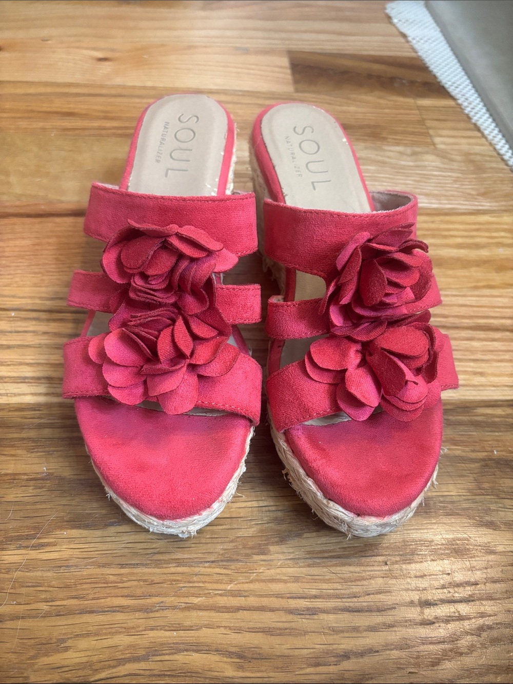 Pink Floral Espadrille Slide Sandals